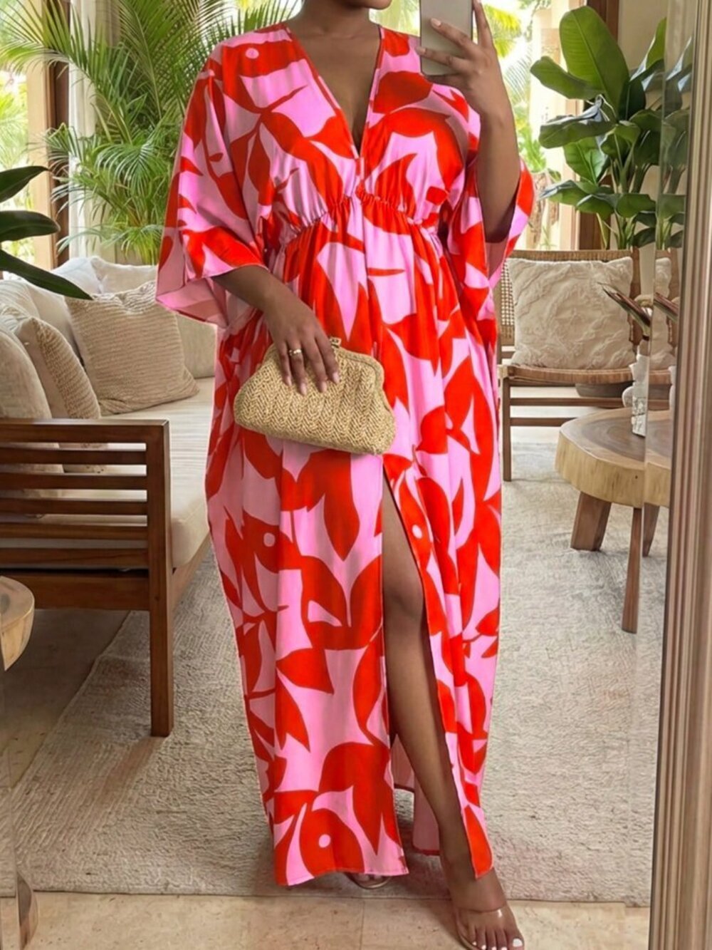 Multicolor Boho Women's Plus Size Floral Maxi Dress